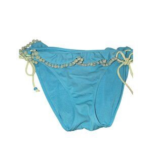 Victorias Secret Blue Pom-Pom Bikini Swim Bottoms *Panty*Medium -  Swimwear*NWOT